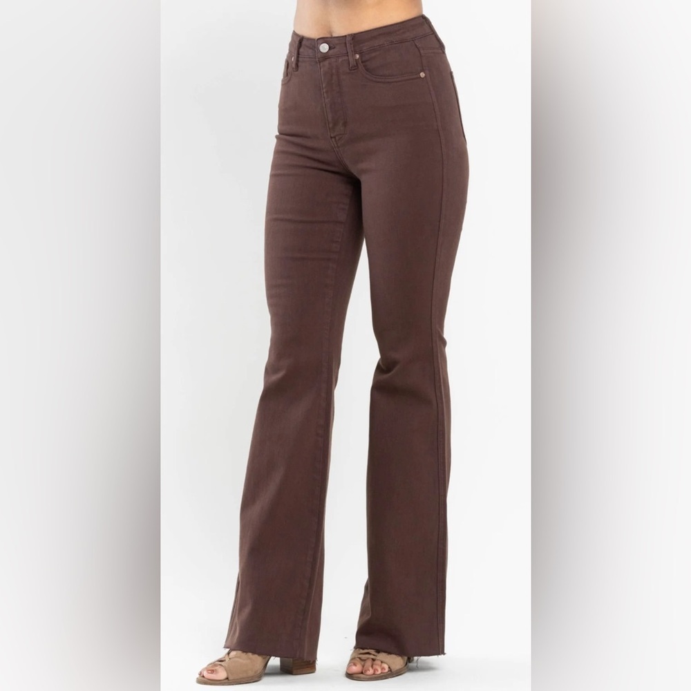 Judy Blue Country Chic Espresso Chocolate Hued High-Waist Flare Jeans 88803 16W - Picture 5 of 6